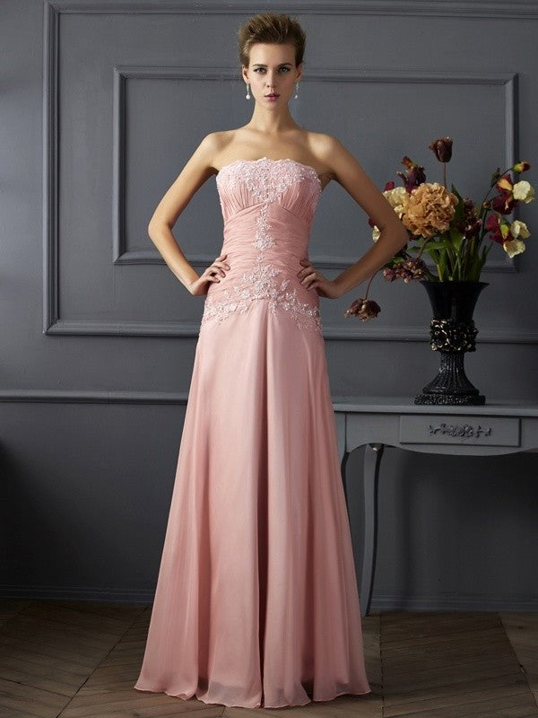 Sleeveless Sweetheart Mother A-Line/Princess of Chiffon Applique Long the Bride Dresses