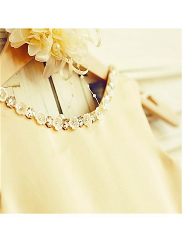 Scoop Tulle Tea-Length A-line/Princess Sleeveless Bowknot Flower Girl Dresses